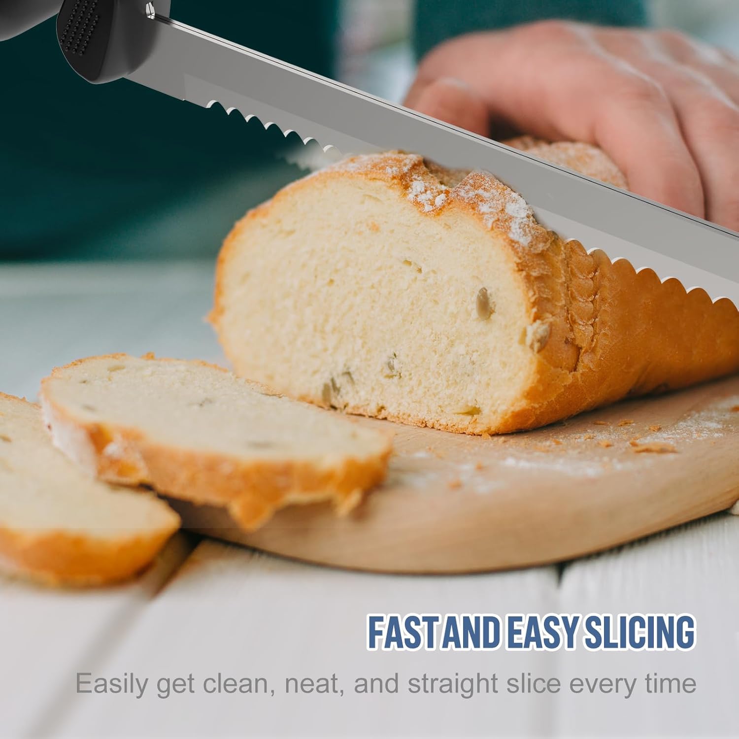 Cordless Electric Knife Rechargeable with Safety Lock and 2 Blades M315