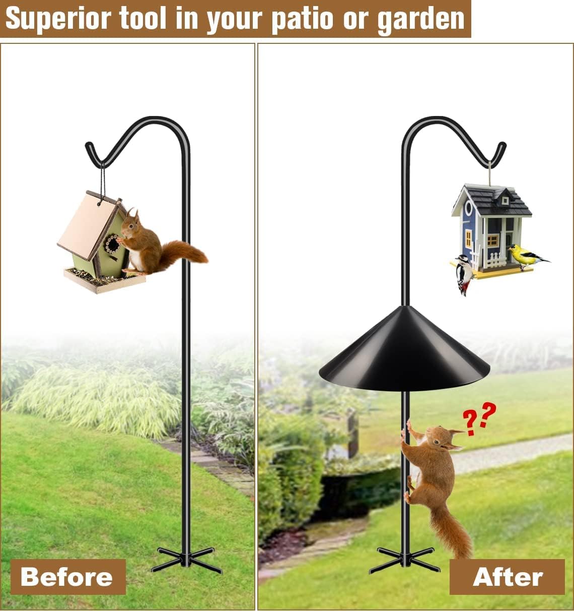 Squirrel Baffle for Bird Feeder Pole, Wrap Around, PP, 2 Pack Z2163