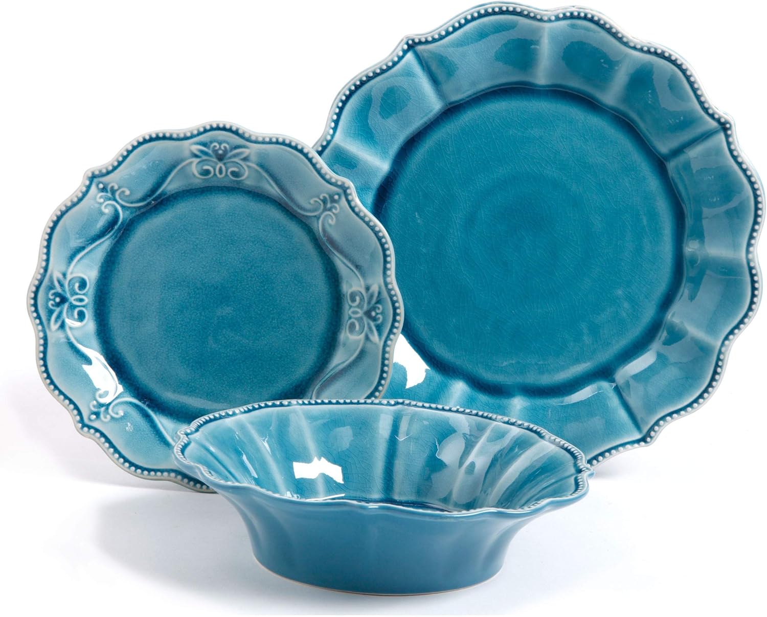 The Pioneer Woman Paige 12-Piece Dinnerware Set (Denim)
