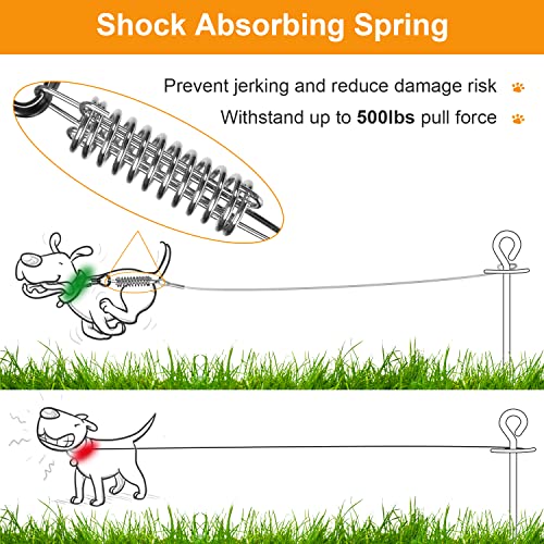 50 ft Dog Tie Out Cable with Spring Swivel Hook, Heavy Duty Outdoor Pet Tether Z1699