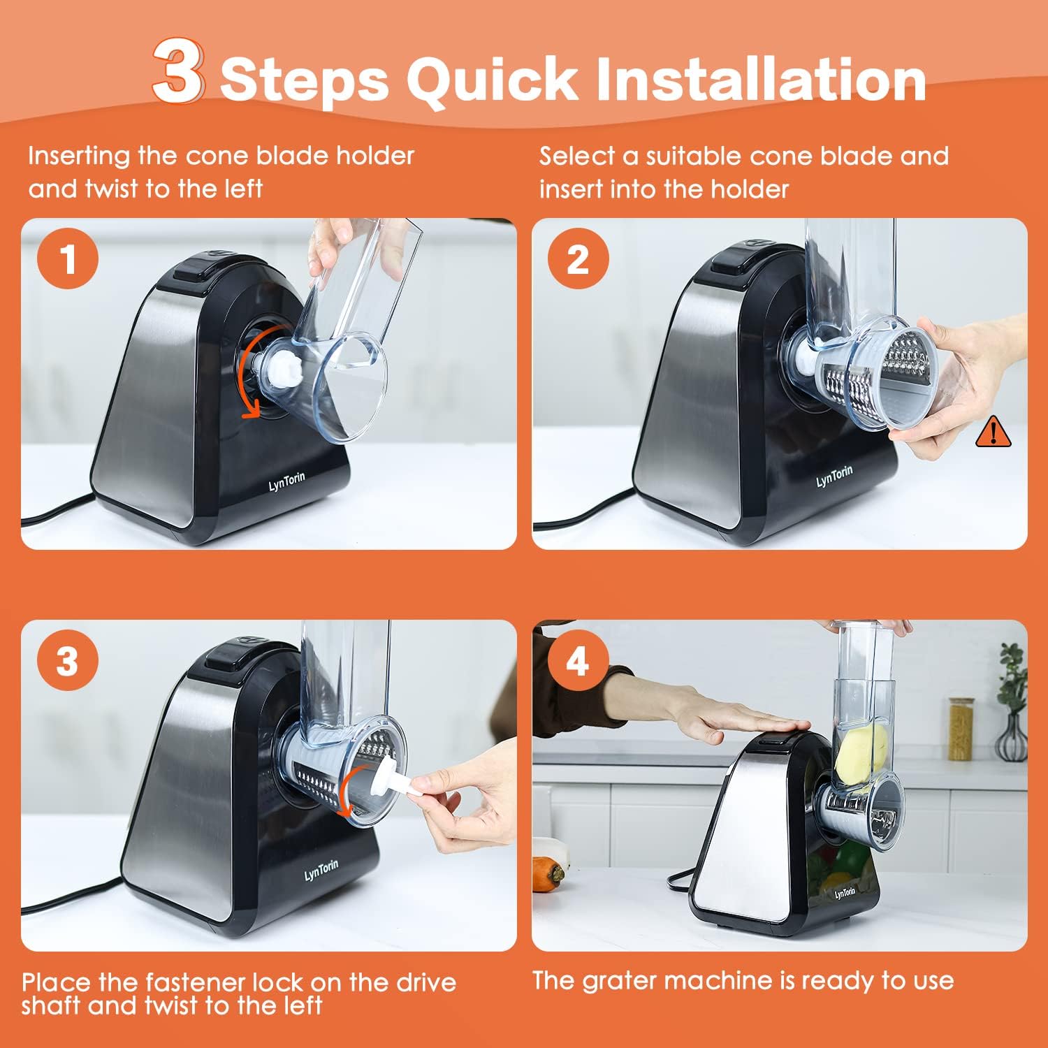 Electric Cheese Grater with 5 Attachments for Vegetables and Fruits W531917
