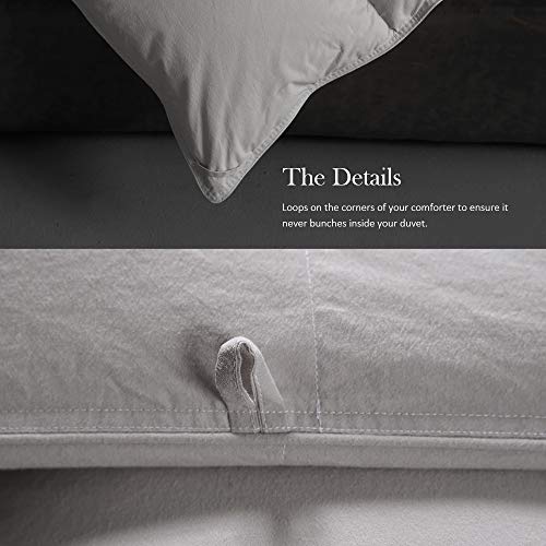 Goose Feathers Down Comforter King Size White 60 Oz Cotton Duvet Insert E591