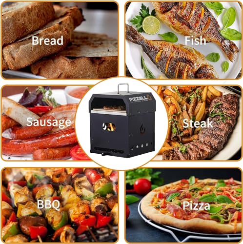 Outdoor Pizza Oven Wood Fired with Pizza Stone and Cover L85153