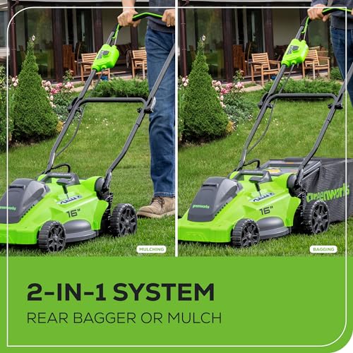 40V 16" Brushless Cordless Push Lawn Mower, 4.0Ah Battery and Charger Included X8946