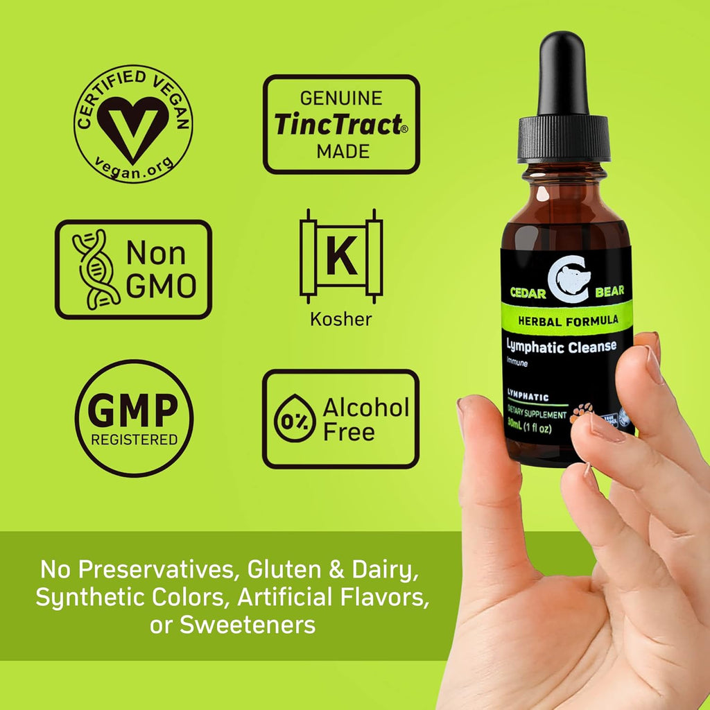 Lymphatic Cleanse Immune Support Drops, Alcohol-Free Liquid Herbal Supplement, 1 fl oz Q76644