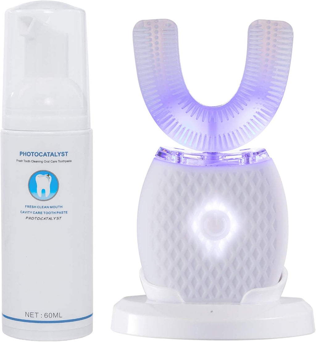 Automatic Toothbrush U Shaped Toothbrush for Adults 360° Toothbrush 30'' Automatic Timer Wireless Charging Washable Travel Home