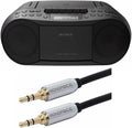 Sony Cfds70-Blk CD/MP3 Cassette Boombox Home Audio Radio, Black, with AUX