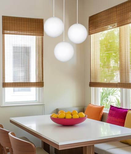 Mid-Century Modern Hanging Orb Pendant Light with Matte White Frosted Diffuser X6718