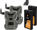 SPYPOINT Flex G-36 Twin Pack Cellular Trail Camera, 36MP Photos and 1080p Videos with Sound, GPS Enabled, Dual-Sim LTE Connectivity, 100' Flash & Detection Range + LIT-22 Batteries + SD Cards