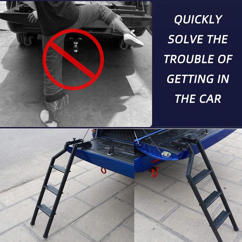 Truck Tailgate Ladder, 360° Rotation, Black Powder Coat E942679