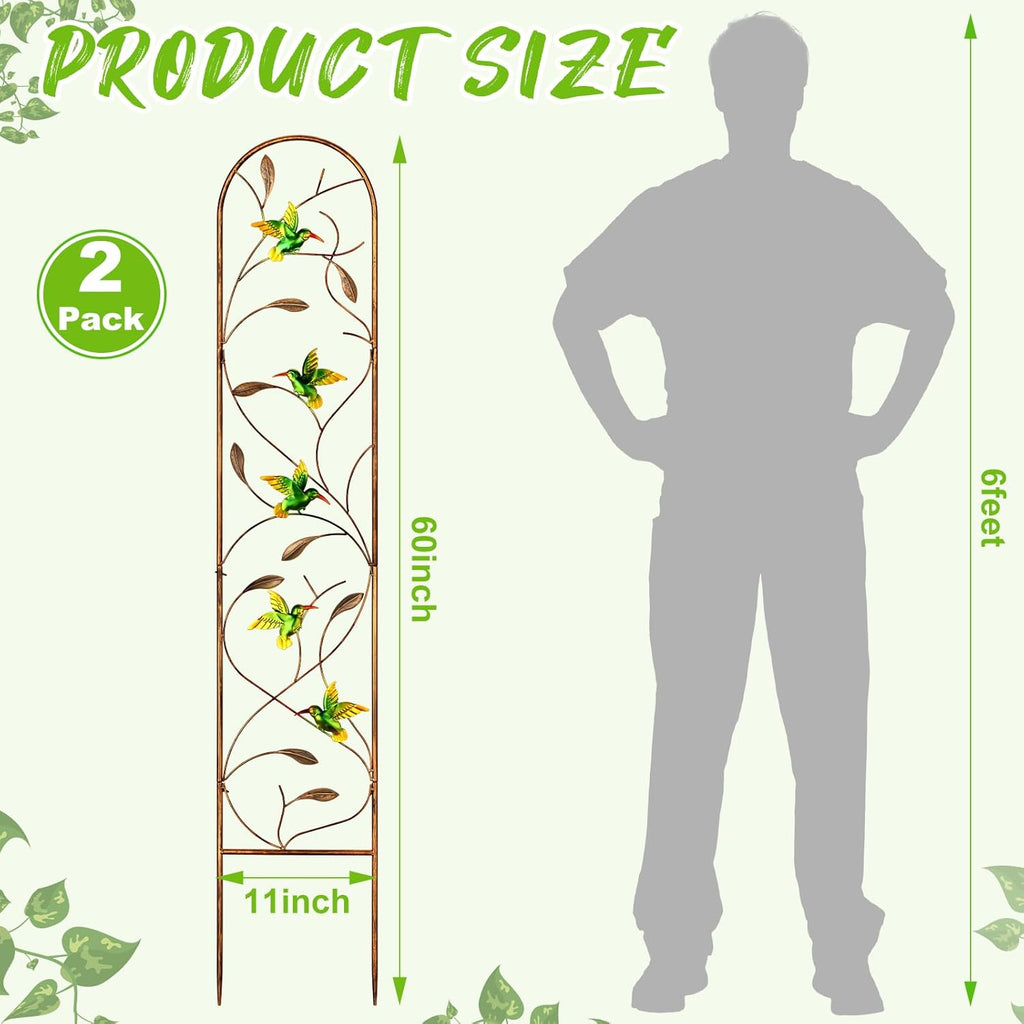 Metal Garden Trellis 60 Inch for Climbing Plants Outdoor I411