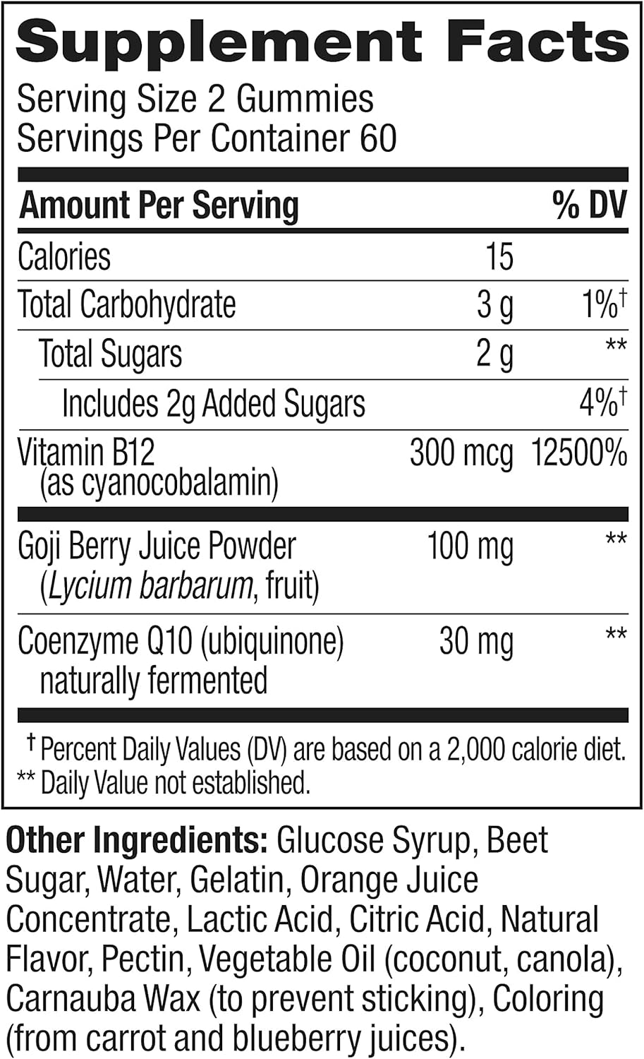 Daily Energy Gummy, Caffeine Free, Vitamin B12, Tropical Flavor, 120 Count G795