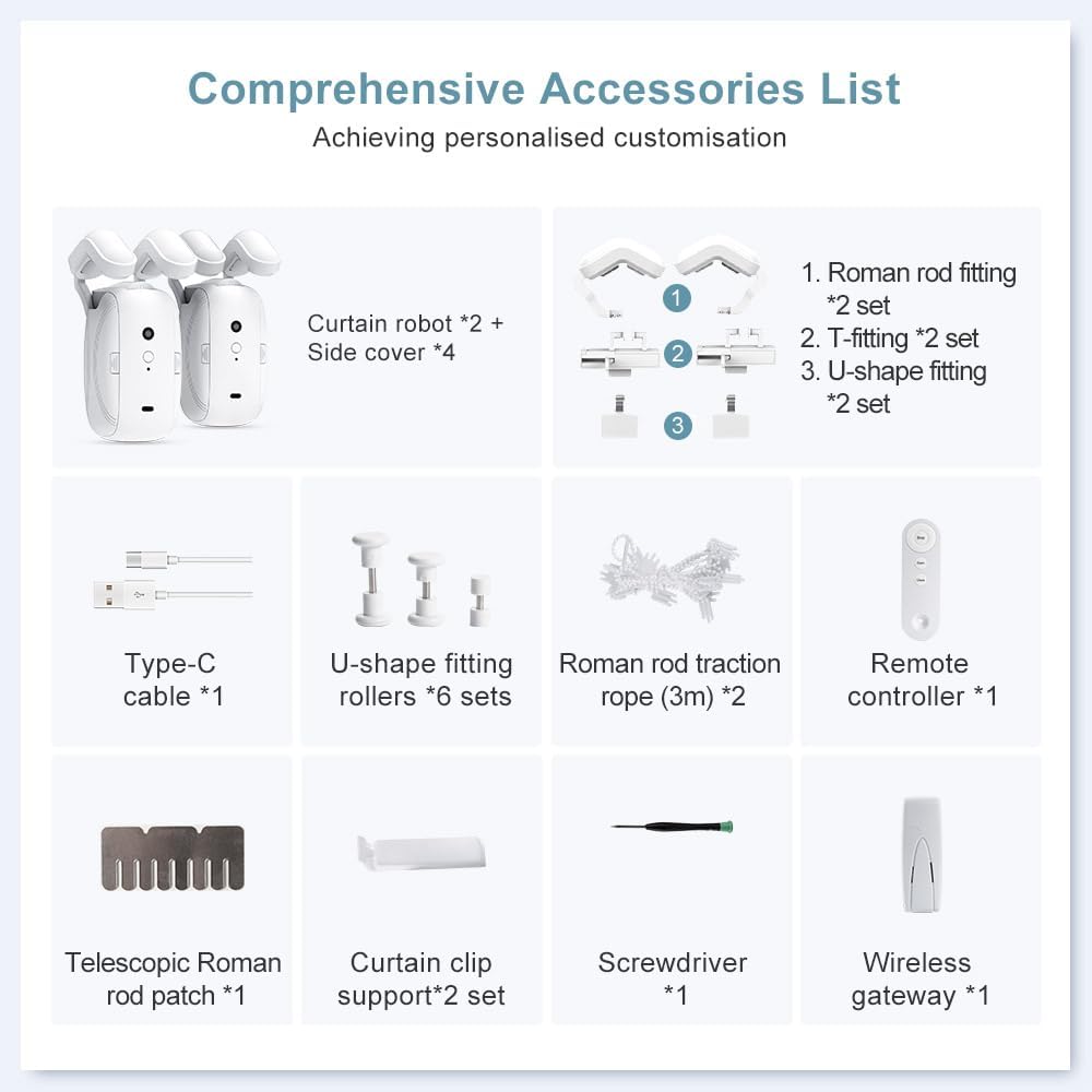 Automatic Curtain Opener with Remote, App and WiFi Control E135