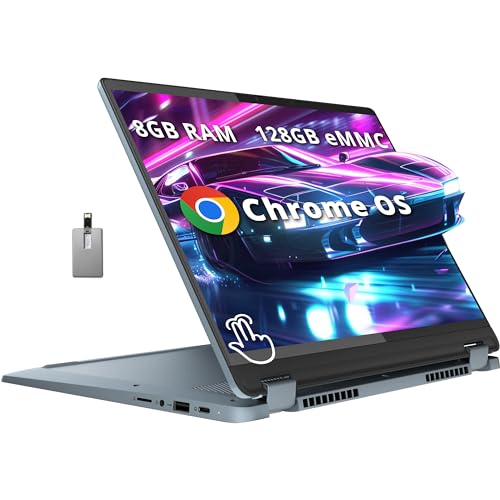 Lenovo 2022 Flex 3 Touchscreen Chromebook, 2-in-1 11.6" HD for Business and Student Laptop, MT8183 CPU, 4GB LPDDR3, 64GB eMMC, Webcam, Blue, Chrome OS, 32GB USB Card