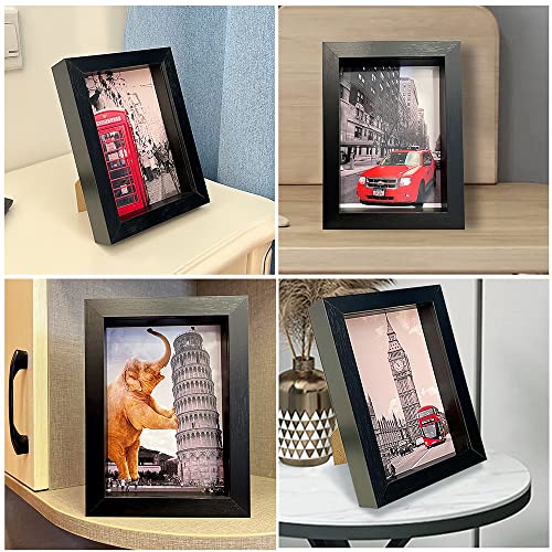 11x14 Shadow Box Picture Frames Set of 4, Wooden with Plexiglass, 1.38" Deep T845