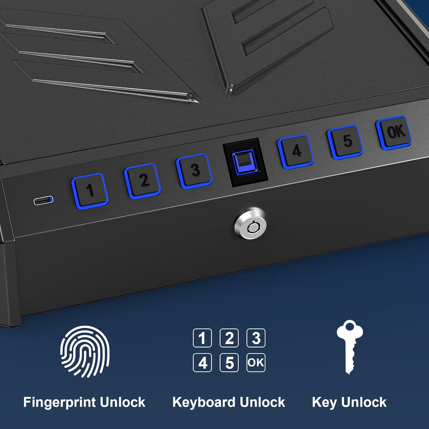 All Metal Quick-Access Pistol Safe with Fingerprint Lock I187935
