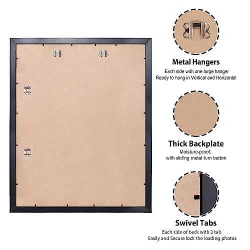 22 x 28 Poster Frame 2 Packs Black, Display Pictures 18x24 with Mat or 22x28 Without Mat Q512961