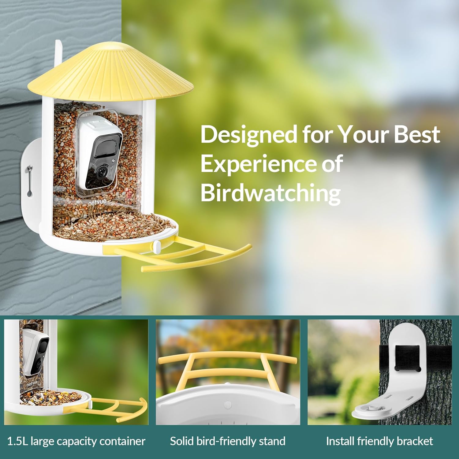 Bird Camera with Solar Panel and Perch X143