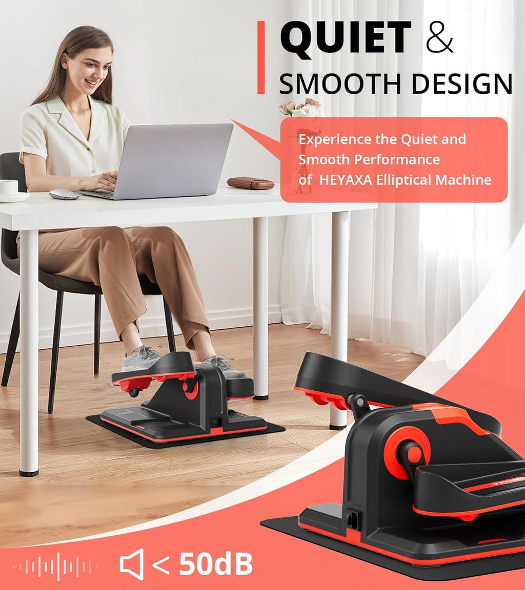 Under Desk Elliptical, Electric Leg Exerciser for Seniors, Portable with LCD Display and Remote Control M9436