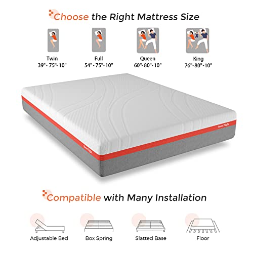 King Size 10 Inch Cooling Gel Memory Foam Mattress in a Box T804553