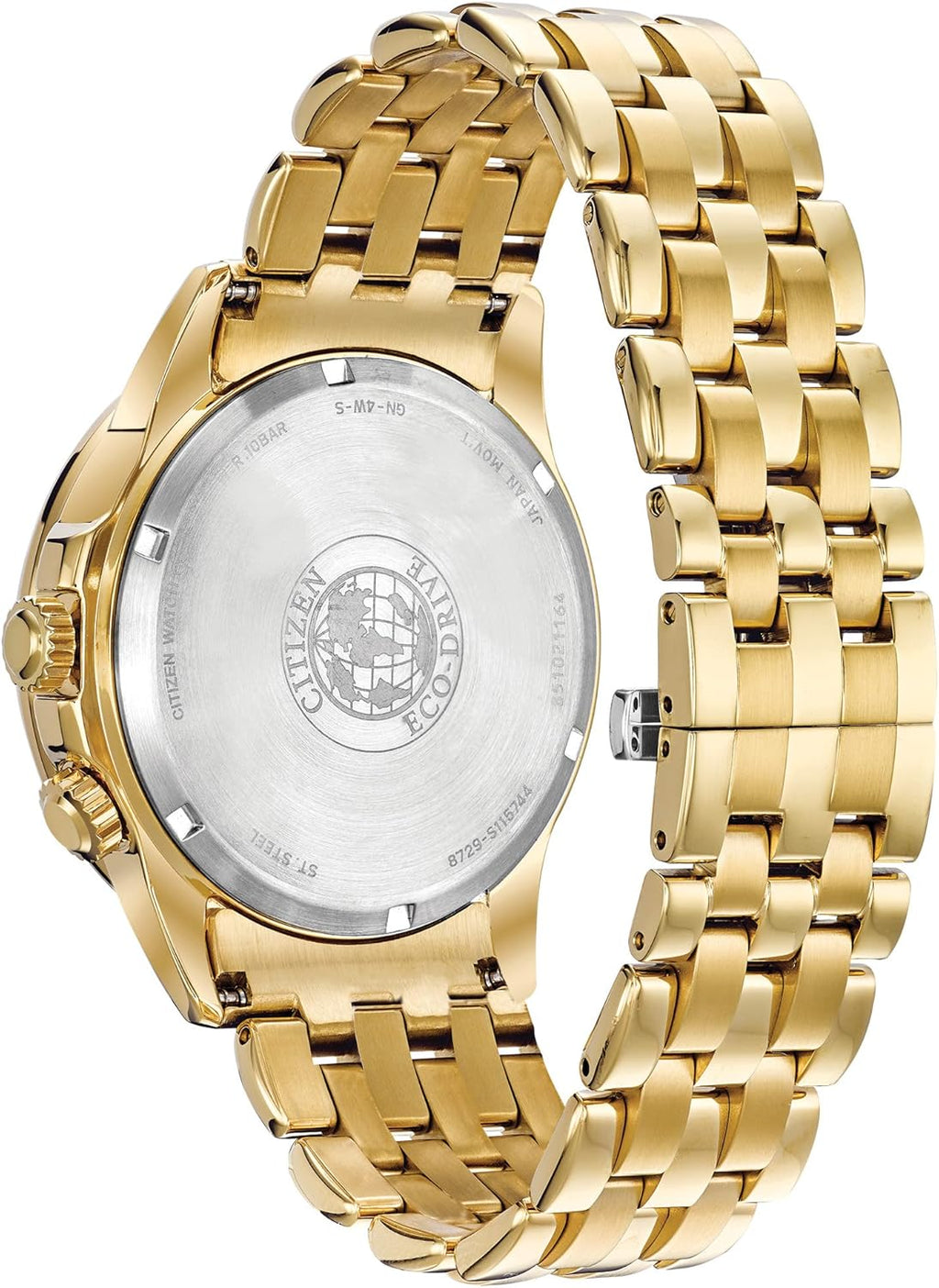 Men's Gold-Tone Stainless Steel Watch with Black Dial A39777