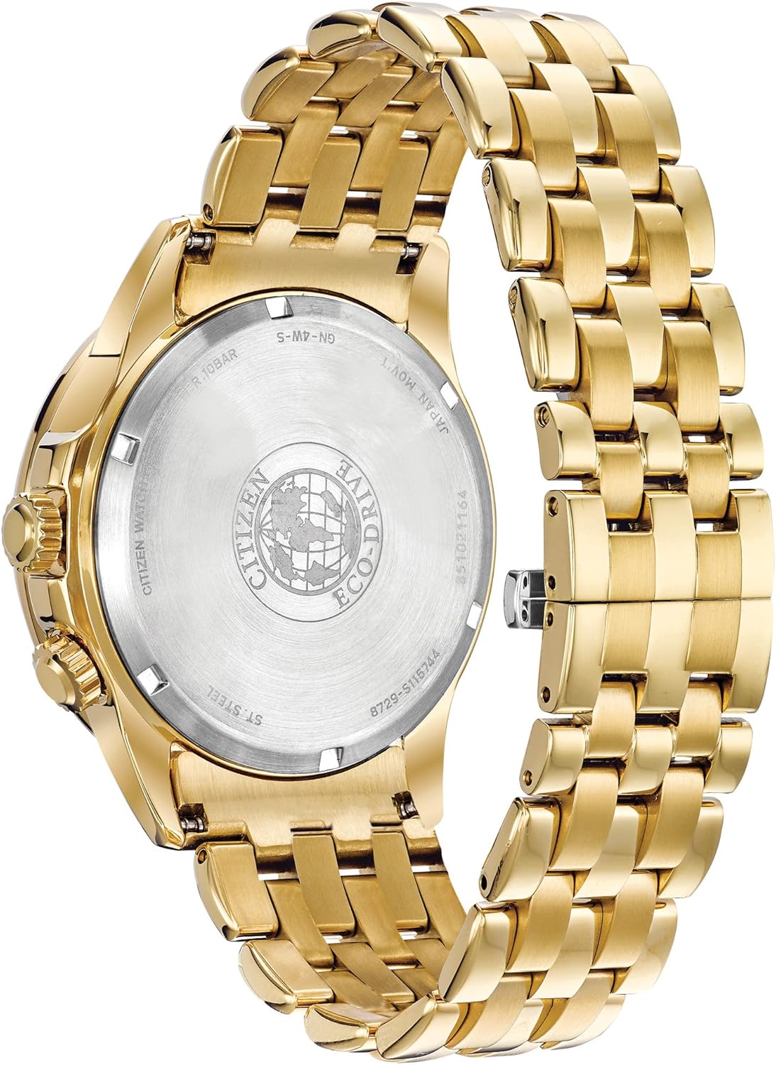 Men's Gold-Tone Stainless Steel Watch with Black Dial A39777