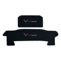 Lloyd Mats Heavy Duty Premium Black Binding with White Thread Carpeted Floor Mats for Corvette C8 2023-ON LogoMats - 2PC - Fronts