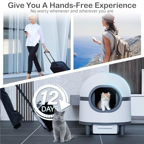 Self-Cleaning Automatic Cat Litter Box with Odor Removal R164