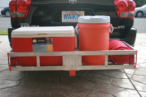 Aluminum Cargo Carrier with High Side Rails, 2" Hitch Mount, 500-lb Capacity A31449