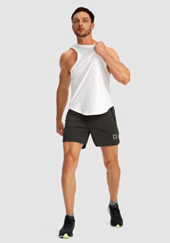 Men's Running Shorts with Zipper Pockets Quick Dry 5" Z842