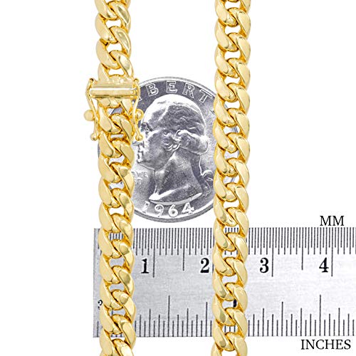 14k Yellow Gold 6.5mm Miami Cuban Link Chain Pendant Necklace A4474